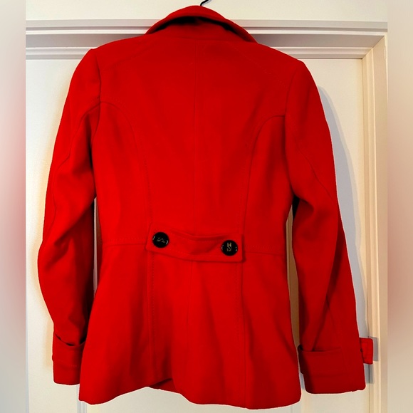 H&M Red Size 2 Pea Coat - Picture 2 of 2